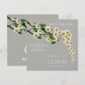 Faire-part de sauvegarde de branche de fleurs de c (Devant / Derrière)