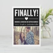 Faire-part de sauvegarde de date avec photo noire (Debout devant)