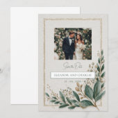 Faire-part de sauvegarde de date avec verdure élég (Devant / Derrière)