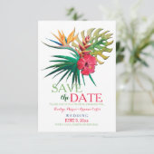 Faire-part de sauvegarde de date Bouquet Tropical (Debout devant)
