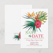 Faire-part de sauvegarde de date Bouquet Tropical (Devant / Derrière)