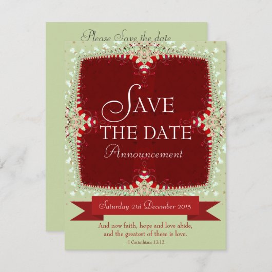 Faire-part de sauvegarde de date de mariage à dent (Devant / Derrière)