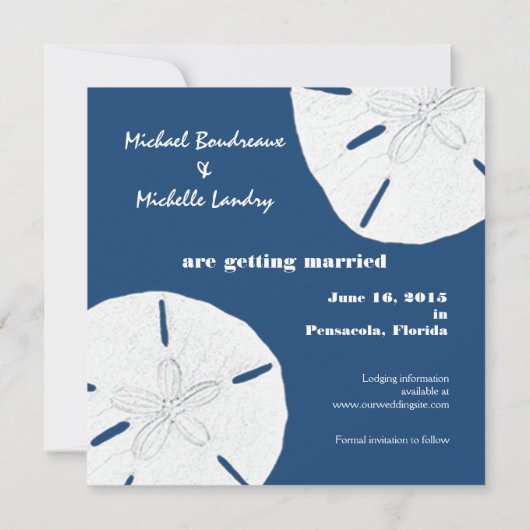 Faire-part de sauvegarde de Dollar de Sable Bleu d (Dos)