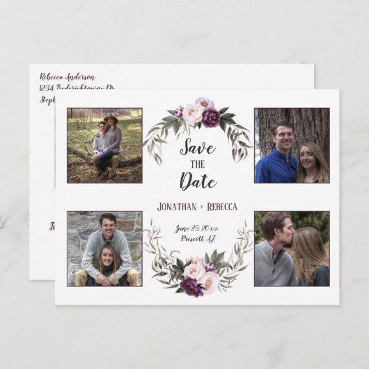 Faire-part de sauvegarde de la date avec photo de  (Devant / Derrière)