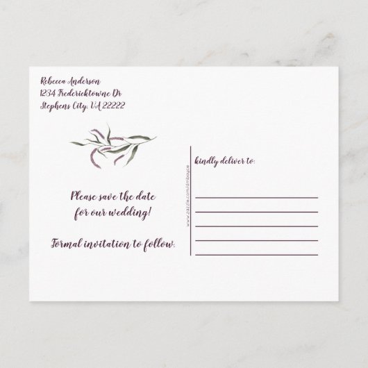 Faire-part de sauvegarde de la date avec photo de  (Dos)