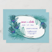 Faire-part de sauvegarde de la date avec plume de  (Devant / Derrière)