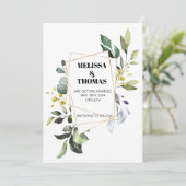 Faire-part de sauvegarde de la date avec verdure b (Debout devant)