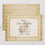 Faire-part de sauvegarde de la date de la rose ros (Devant / Derrière)