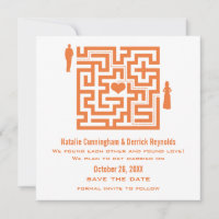 Faire-part de sauvegarde de la date du labyrinthe 