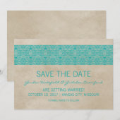 Faire-part de sauvegarde de la date Teal Rustic La (Devant / Derrière)