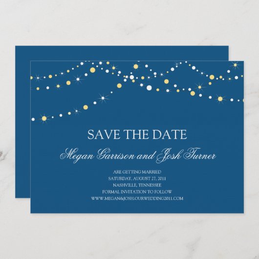 Faire-part de sauvegarde de la guirlande lumineuse (Devant / Derrière)