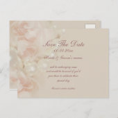 Faire-part de sauvegarde de perles roses de roses (Devant / Derrière)