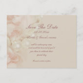 Faire-part de sauvegarde de perles roses de roses (Devant)