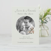 Faire-part de sauvegarde de photo botanique vert s (Debout devant)