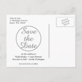 Faire-part de sauvegarde de photo moderne - gris (Dos)