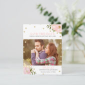 Faire-part de sauvegarde de pivoine scintillante (Debout devant)