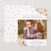 Faire-part de sauvegarde de pivoine scintillante (Devant / Derrière)