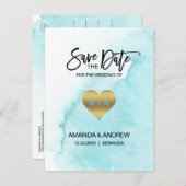 Faire-part de sauvegarde DESTINATION PLAGE Bleu Aq (Devant / Derrière)