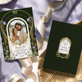 Faire-part de sauvegarde floral violet avec photo