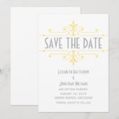 Faire-part de sauvegarde ornée jaune v2 Fancy (Devant / Derrière)