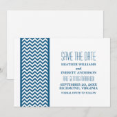 Faire-part de Save the Date avec Bordure Chevron B (Devant / Derrière)