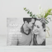 Faire part de Save the Date avec photo et texte bl (Debout devant)