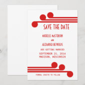 Faire-part de Save the Date Chic Deco Rouge Simple (Devant / Derrière)