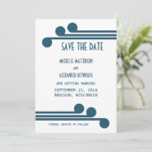 Faire-part de Save the Date Déco Chic Simple Bleu (Debout devant)