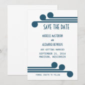 Faire-part de Save the Date Déco Chic Simple Bleu (Devant / Derrière)
