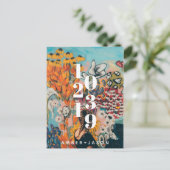 faire-part de Save the Date floral moderne et orig (Debout devant)