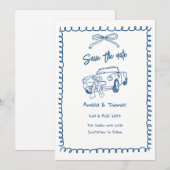 faire-part de save the date mignon et fantaisiste (Devant / Derrière)