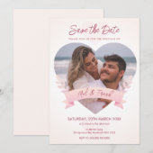Faire-part de save the date photo de coeur d'amour (Devant / Derrière)