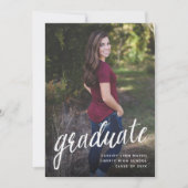 Faire-part de script de pinceau pour diplômés / Bl (Devant)