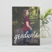 Faire-part de script de pinceau pour diplômés / Bl (Debout devant)