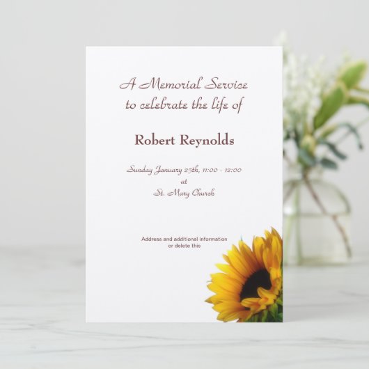 Faire-part de service commémoratif (Debout devant)