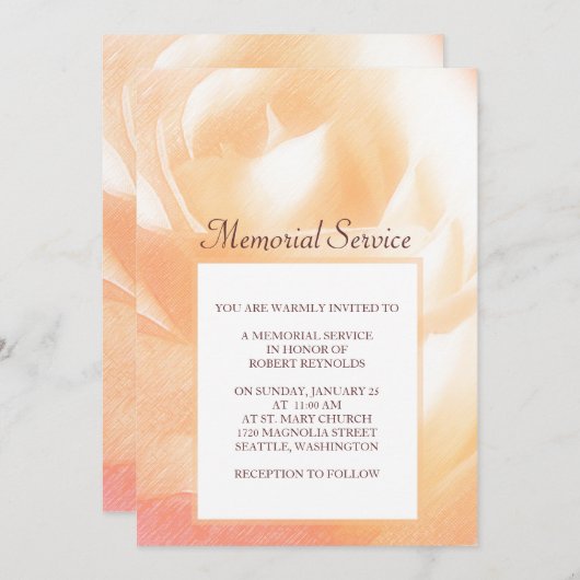 Faire-part de service commémoratif (Devant / Derrière)