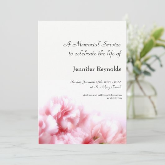 Faire-part de service commémoratif (Debout devant)