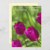 Faire-part de service commémoratif des tulipes ros (Devant / Derrière)