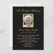 Faire-part de service commémoratif - Photo (Devant)