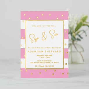 Faire-part de Sip and See pour bébé fille - Élégan