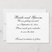 Faire-part de tenue de mariage avec ensemble de ba (Dos)