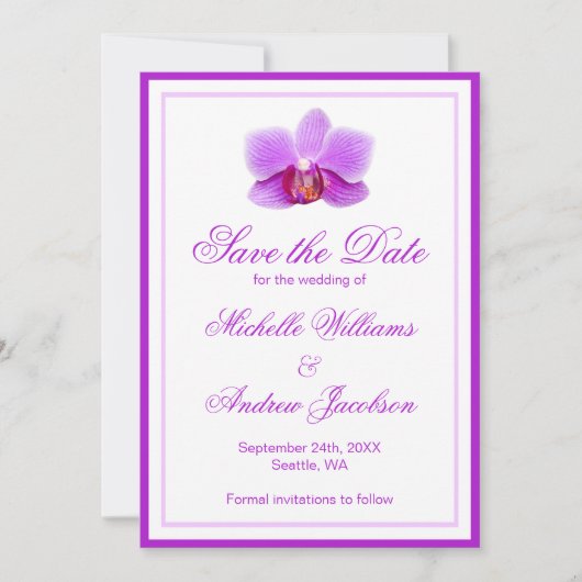 Faire-part de tenue de mariage Orchidée Violette É (Devant)