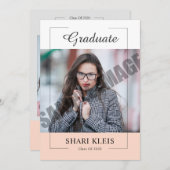 Faire-part de troisième cycle et invitation (Devant / Derrière)