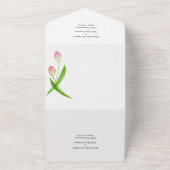 Faire-part de tulipe aquarelle rose tout-en-un (Dehors)