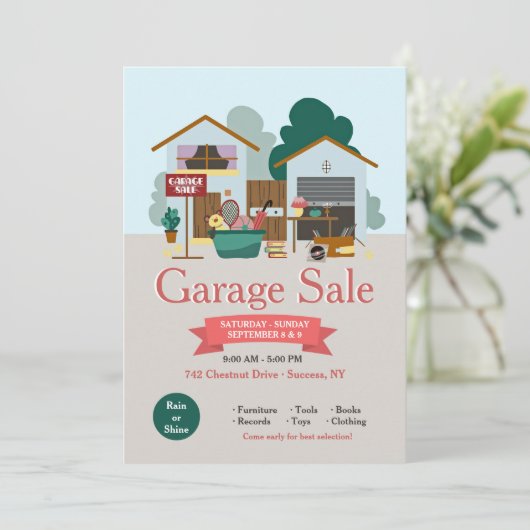 Faire-part de vente de garage (Debout devant)