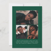 Faire-part Décalage Arch Green 4 Photo Graduation (Dos)