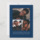 Faire-part Décalage Arch Navy Blue 4 Photo Graduation (Dos)