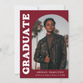 Faire-part Décaler Arch Bourgogne 4 Diplôme photo (Devant)