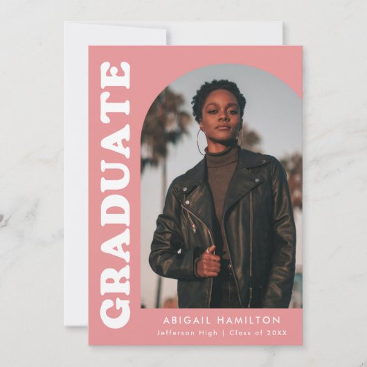 Faire-part Décaler Arch rose 4 Diplôme photo (Devant)