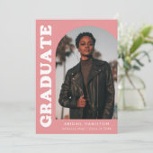 Faire-part Décaler Arch rose 4 Diplôme photo (Debout devant)